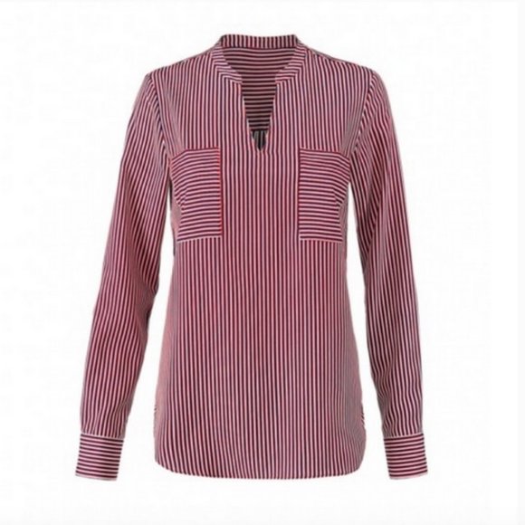 CAbi Red, White and Blue Stripe Top - Picture 3 of 5